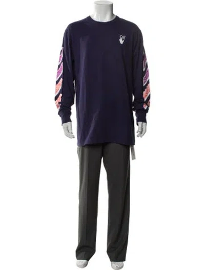 Pre-owned Off-white 2021 Graphic Print Henley In Purple