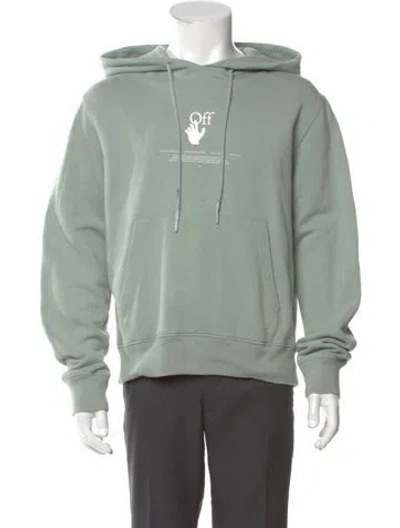 Pre-owned Off-white 2021 Graphic Print Hoodie In Green