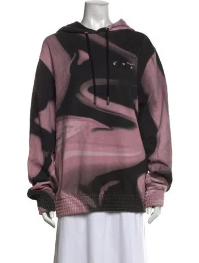 Pre-owned Off-white 2021 Graphic Print Hoodie In Pink