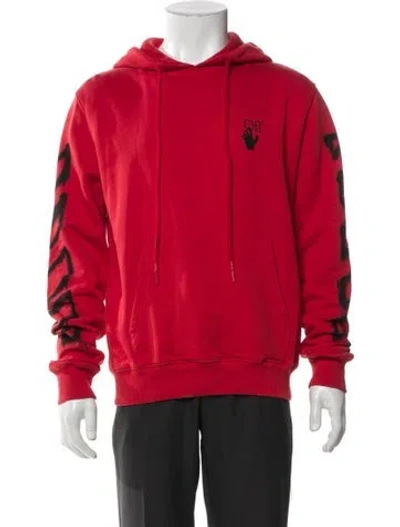 Pre-owned Off-white 2021 Graphic Print Hoodie In Red
