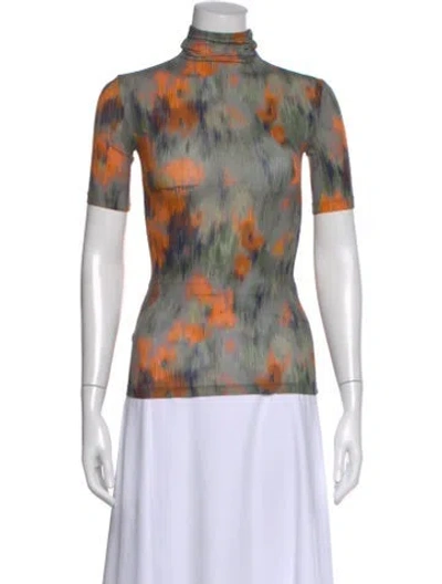 Pre-owned Off-white 2021 Graphic Print Top In Orange
