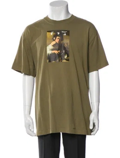 Pre-owned Off-white 2021 Graphic Print T-shirt In Green