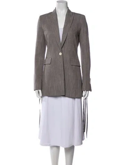 Pre-owned Off-white 2021 Linen Blazer In Gray