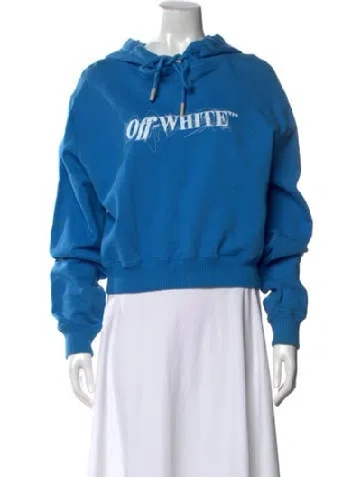 Pre-owned Off-white 2021 Logo Hoodie In Blue