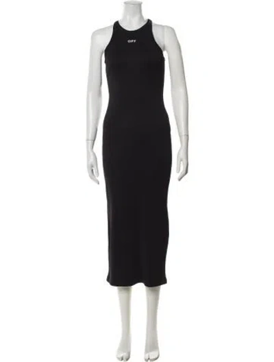 Pre-owned Off-white 2021 Midi Length Dress In Black
