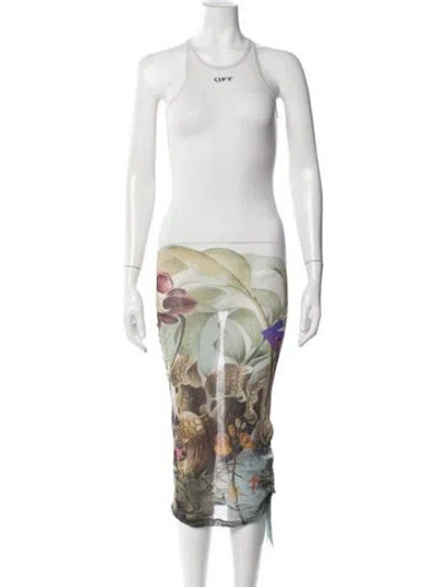 Pre-owned Off-white 2021 Midi Length Dress W/ Tags In White