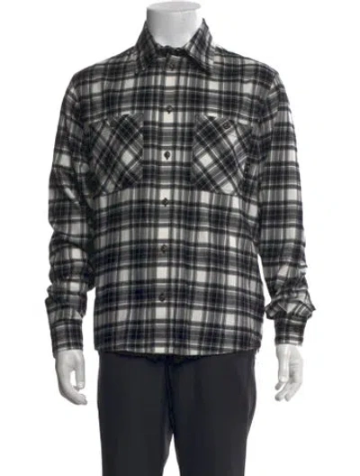 Pre-owned Off-white 2021 Plaid Print Western Shirt In Black