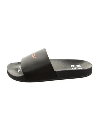 Pre-owned Off-white 2021 Pool Slides In Black