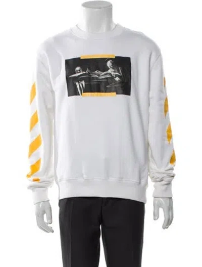 Pre-owned Off-white 2021 Signature Logo Sweatshirt In White