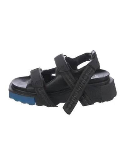 Pre-owned Off-white 2021 Sponge Trek Slingback Sandals In Black