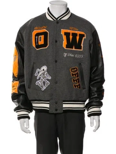 Pre-owned Off-white 2021 Varsity Jacket Varsity Jacket In Gray
