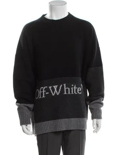 Pre-owned Off-white 2021 Virgin Wool Pullover In Blue