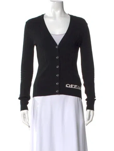 Pre-owned Off-white 2021 V-neck Sweater In Black