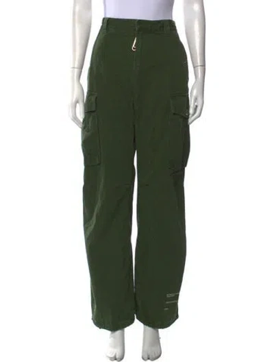Pre-owned Off-white 2021 Wide Leg Pants In Green
