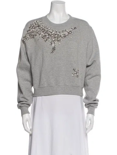 Pre-owned Off-white 2021 X Swarovski Sweatshirt In Gray
