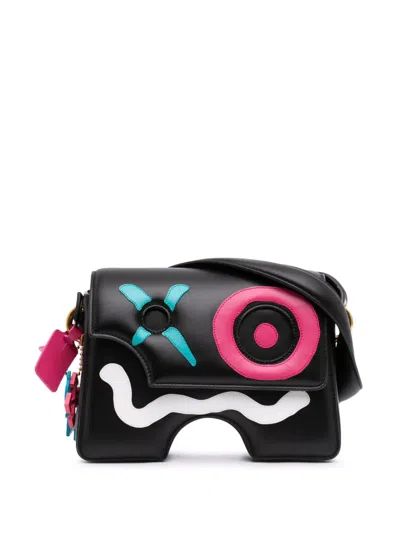 Pre-owned Off-white 2021-2026 Limited Edition Andre Saraiva Leather Burrow 22 Crossbody Bag In Black