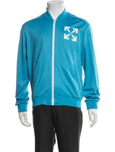 Pre-owned Off-white 2022 Arrows Bomber Jacket In Blue