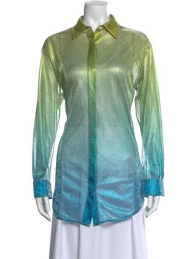 Pre-owned Off-white 2022 Colorblock Pattern Button-up Top In Multi