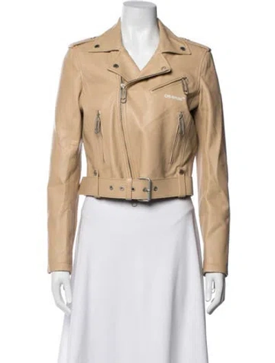 Pre-owned Off-white 2022 Diagonal Biker Jacket In Neutrals