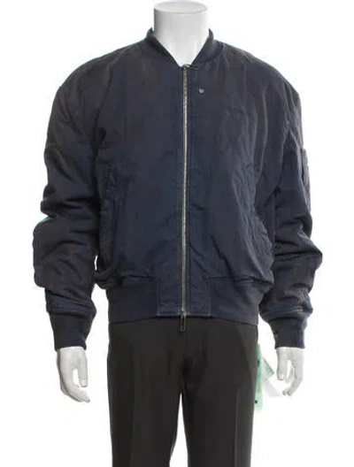 Pre-owned Off-white 2022 Diagonals Bomber Jacket In Blue