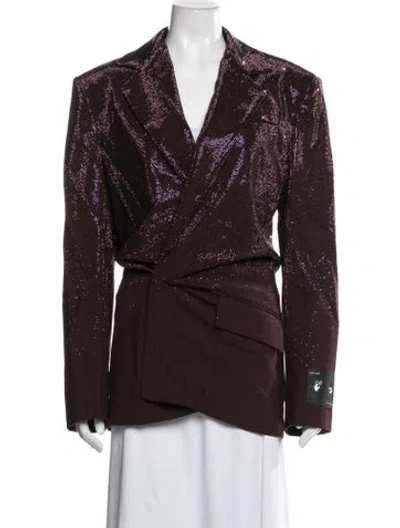 Pre-owned Off-white 2022 "evening" Blazer In Burgundy