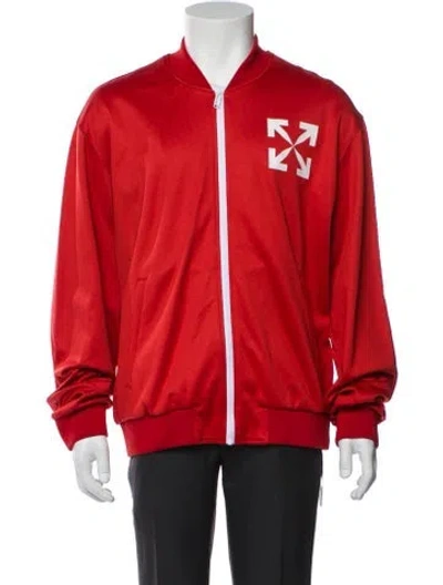 Pre-owned Off-white 2022 Graphic Print Bomber Jacket In Orange