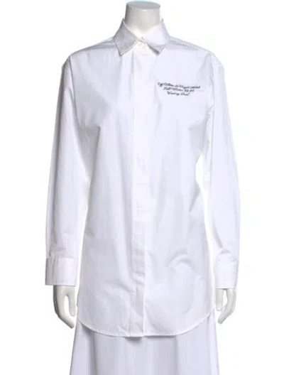 Pre-owned Off-white 2022 Graphic Print Button-up Top In White