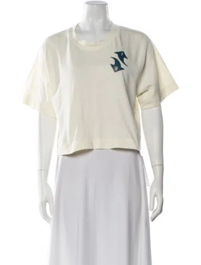 Pre-owned Off-white 2022 Graphic Print Crop Top In Neutral