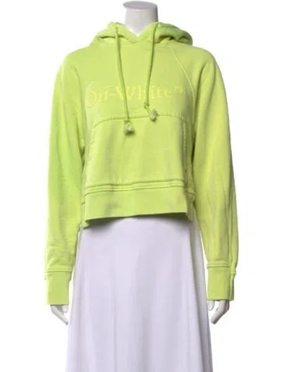 Pre-owned Off-white 2022 Graphic Print Hoodie In Green