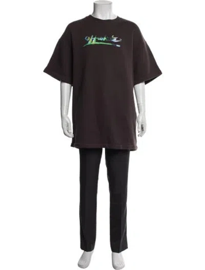 Pre-owned Off-white 2022 Graphic Print T-shirt In Brown