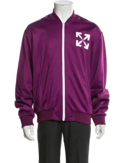 Pre-owned Off-white 2022 Graphic Print Windbreaker In Purple