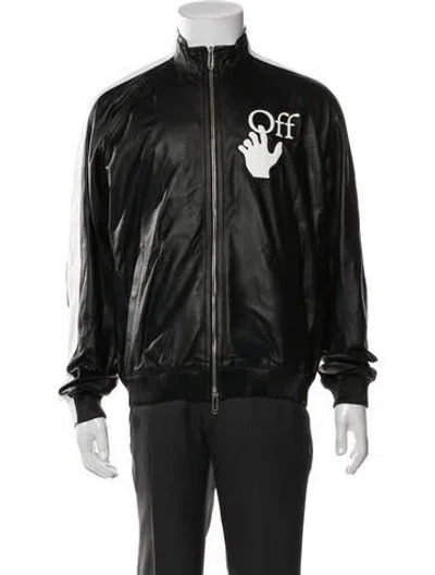 Pre-owned Off-white 2022 Leather Bomber Jacket In Black