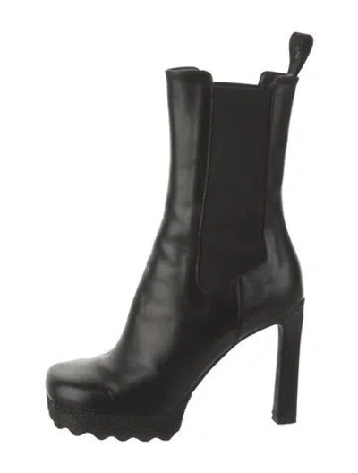 Pre-owned Off-white 2022 Leather Chelsea Boots In Black