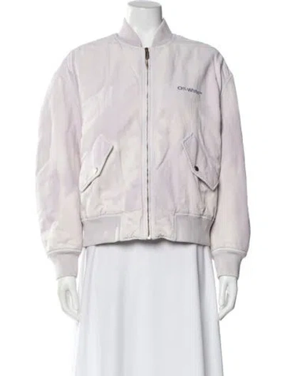 Pre-owned Off-white 2022 Logo Bomber Jacket In Purple
