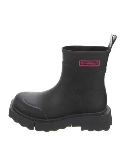 Pre-owned Off-white 2022 Logo Sponge Rain Boots In Black
