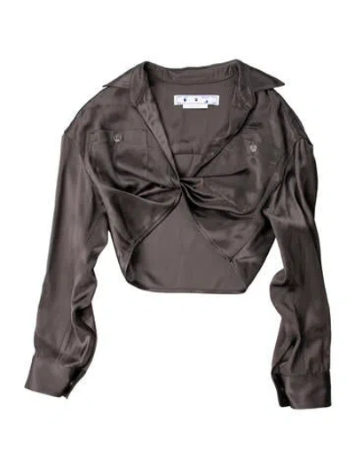 Pre-owned Off-white 2022 Long Sleeve Crop Top W/ Tags In Gray