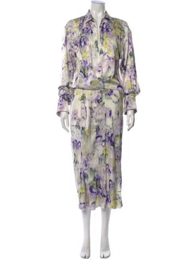 Pre-owned Off-white 2022 Midi Length Dress In Green