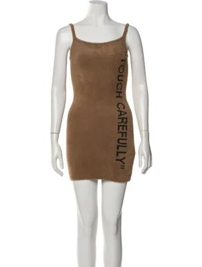 Pre-owned Off-white 2022 Mini Dress In Brown