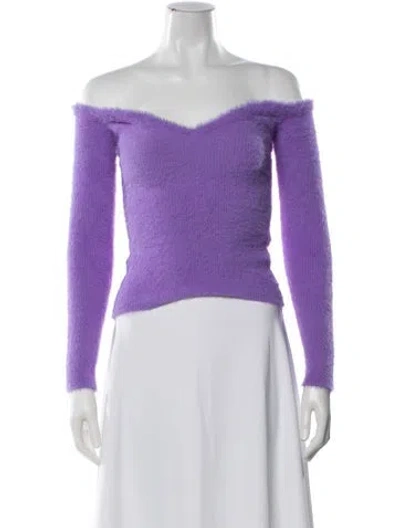 Pre-owned Off-white 2022 Off-the-shoulder Sweater In Purple