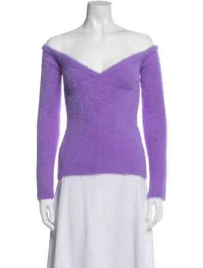 Pre-owned Off-white 2022 Off-the-shoulder Sweater In Purple