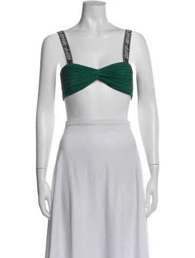 Pre-owned Off-white 2022 Square Neckline Crop Top In Green