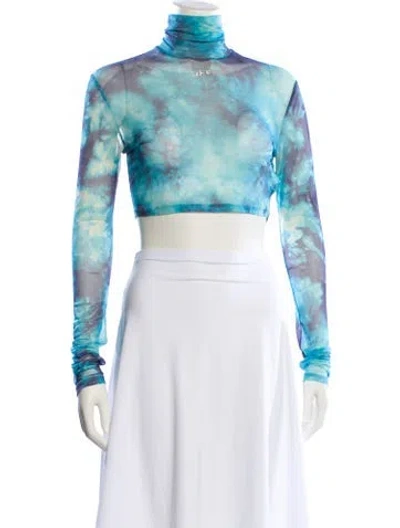 Pre-owned Off-white 2022 Tie-dye Crop Top In Blue