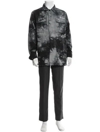 Pre-owned Off-white 2022 Tie-dye Print Utility Jacket In Black