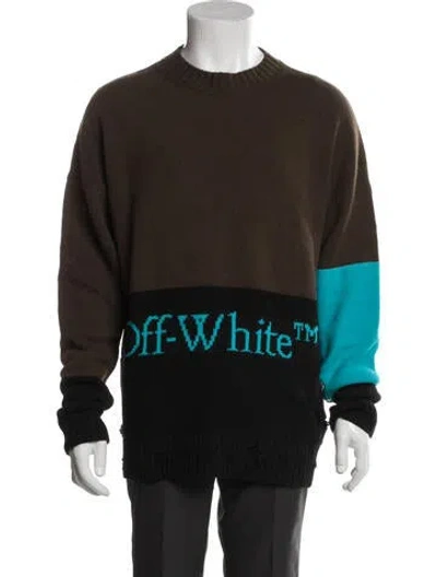 Pre-owned Off-white 2022 Virgin Wool Pullover In Green