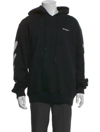 Pre-owned Off-white 2022 Wave Diagonal Hoodie In Black