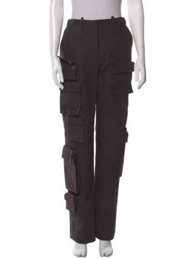 Pre-owned Off-white 2022 Wide Leg Pants In Brown