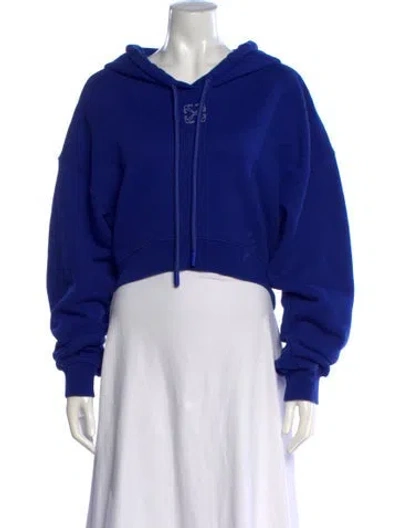 Pre-owned Off-white 2023 Crew Neck Hoodie In Blue