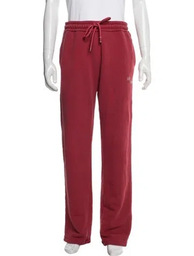 Pre-owned Off-white 2023 Embroidered Accent Lounge Bottoms In Red