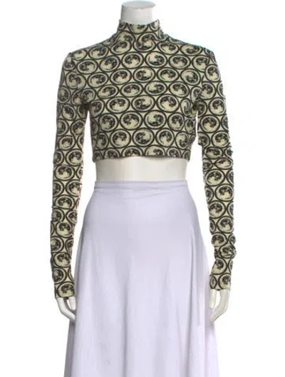 Pre-owned Off-white 2023 Graphic Print Crop Top In Neutral