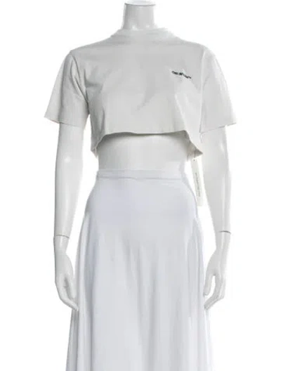 Pre-owned Off-white 2023 Graphic Print Crop Top In Neutrals/white
